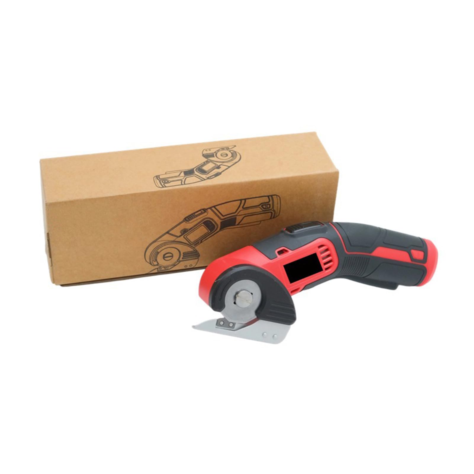 Tijeras eléctricas inalámbricas de 4 V, 2000 mAh, bloqueo de seguridad, corte recargable para cuero, papel, tela para artesanos, negro y rojo