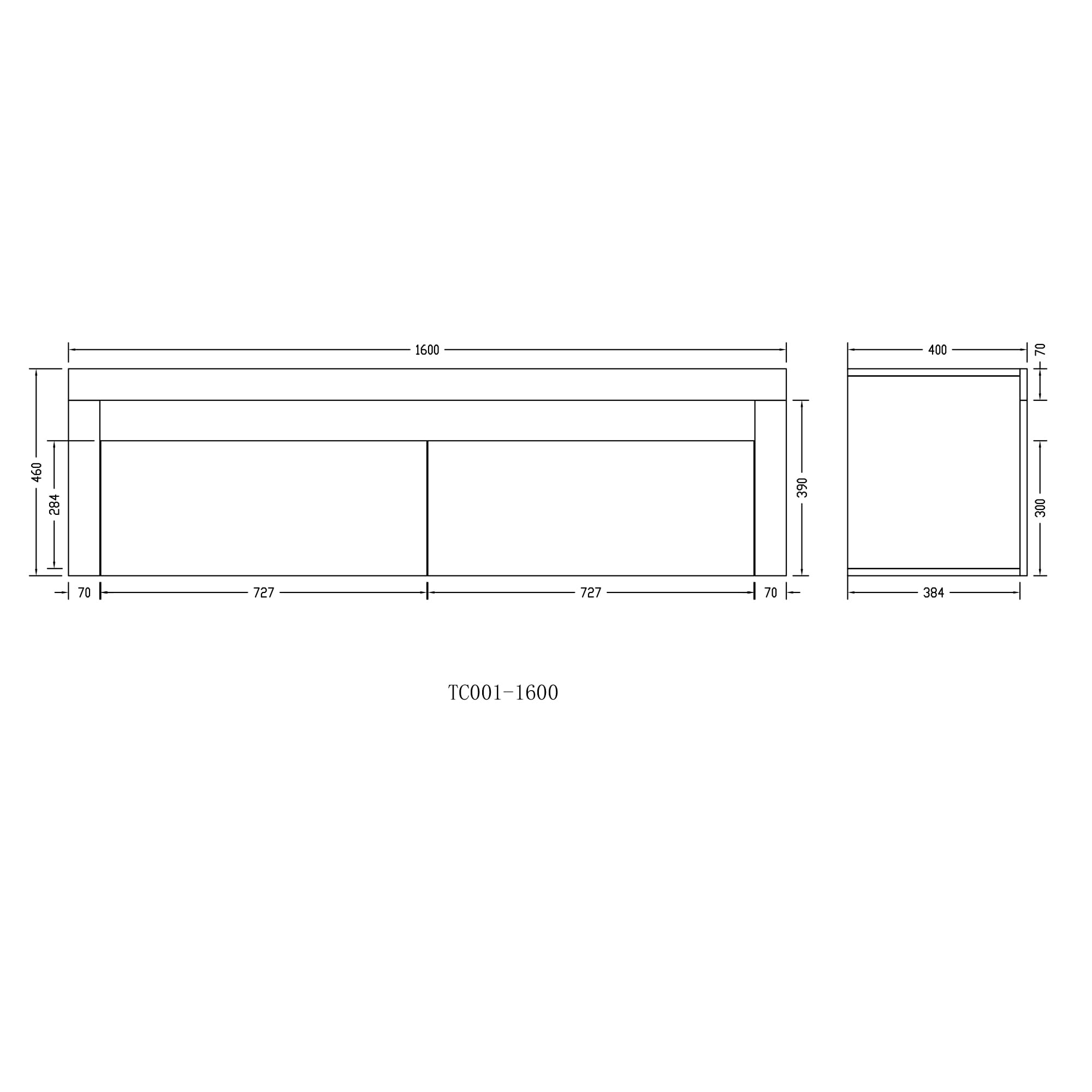 doporro TV Lowboard Schrank 160cm großer Stauraum Hängend Fernsehschrank