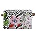 xigua 1 cesta de almacenamiento de lona con asas, cesta plegable para juguetes, lavadero, armario, estante de baño, caja organizadora, estampado de cebra y flores