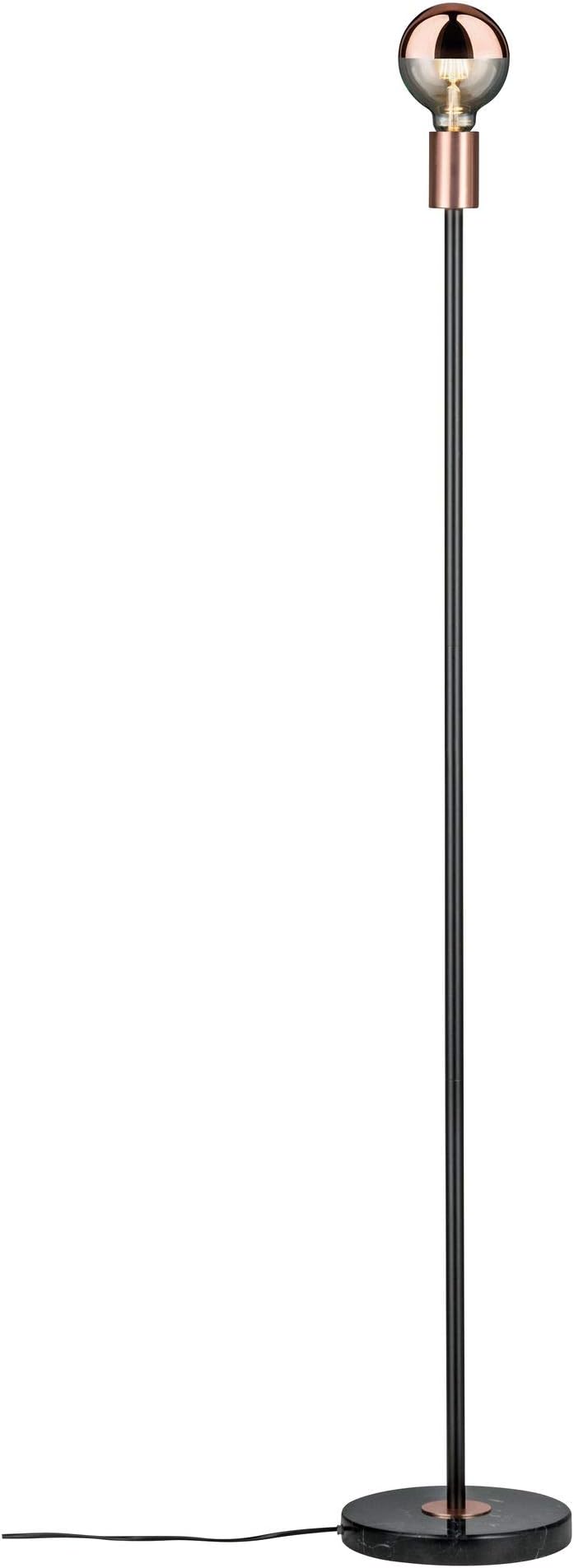 Paulmann 79614 Neordic Nordin max. 1x20W E27 Floor luminaire 230V Marble/Metal Without lamp, 20 W, Black, Matt Copper