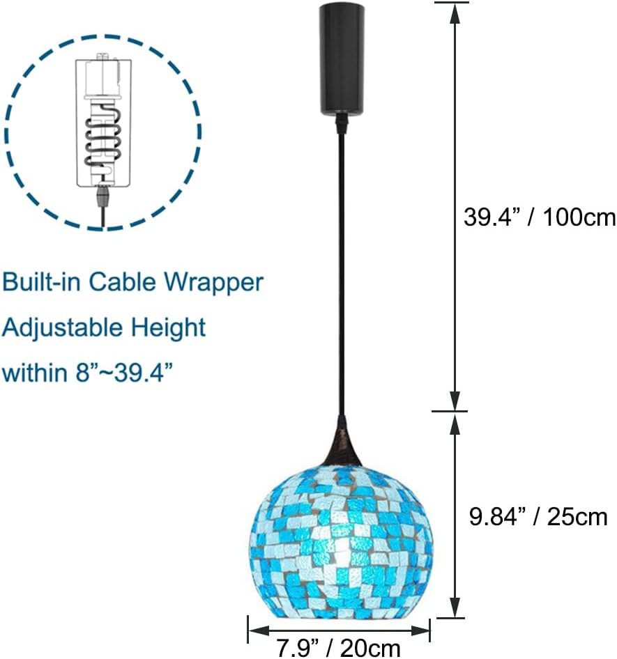 Kiven H-Type Track Lighting Fixture, Style Glass Halo Track Pendant Light, Adjustable Length Track Light Pedant for Bedroom Kitchen Home Lighting, 1-Light