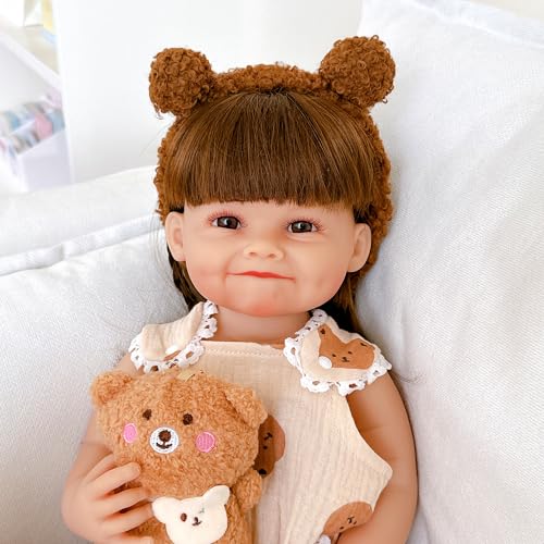 Brastoy Bebê Reborn Boneca Silicone Menina Garota do Sorriso Original 55cm Pode Dar Banho