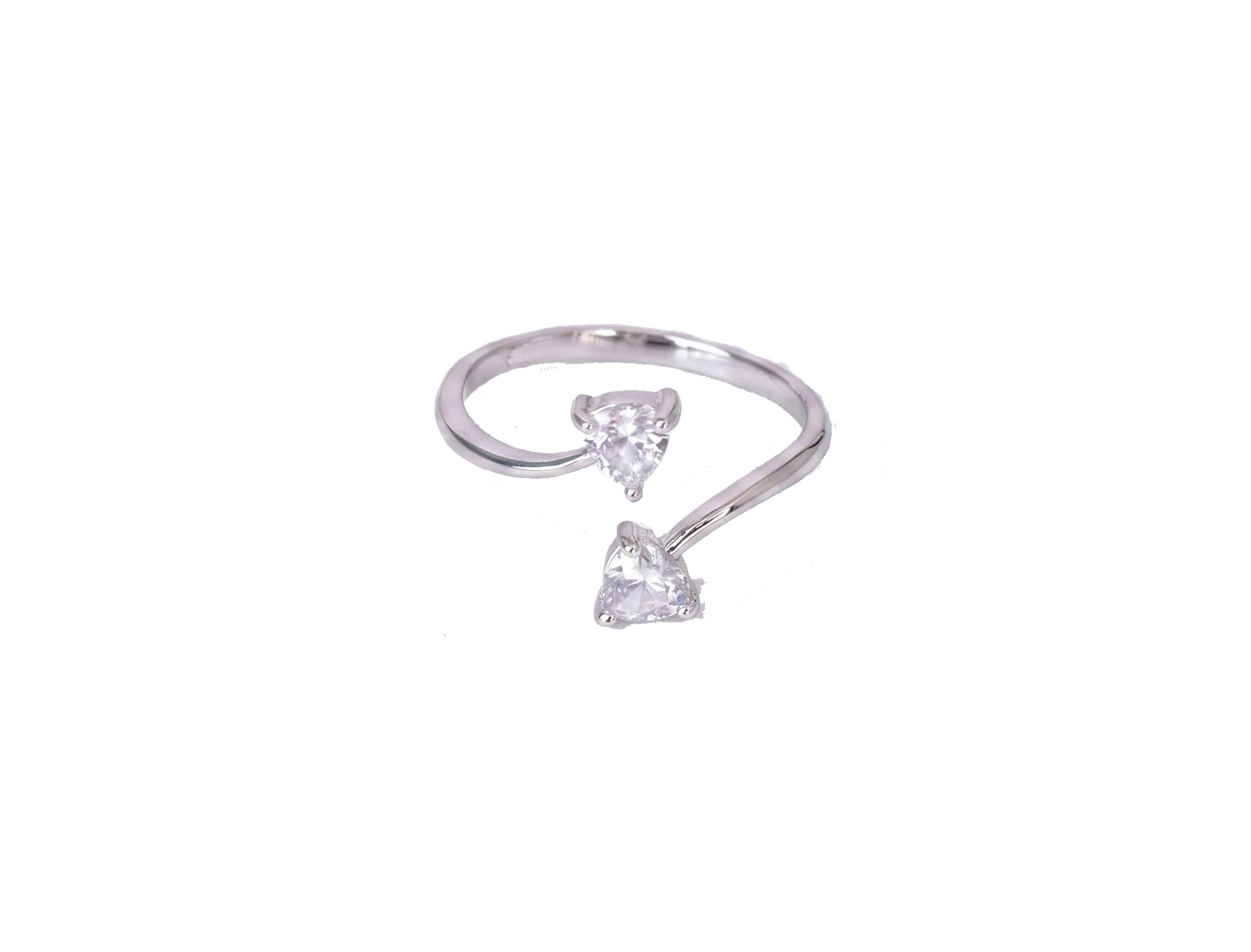 Adjustable Heart Shape Cubic Zirconia Open Ring for Women & Girls | Fashion Finger Ring for Daily Wear, Party & Gift-picture-31