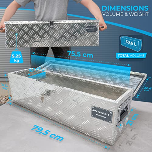 Aluminium Transportbox 800x220x220 mm Truckbox Deichselbox Werkzeugkasten Alubox Alukoffer