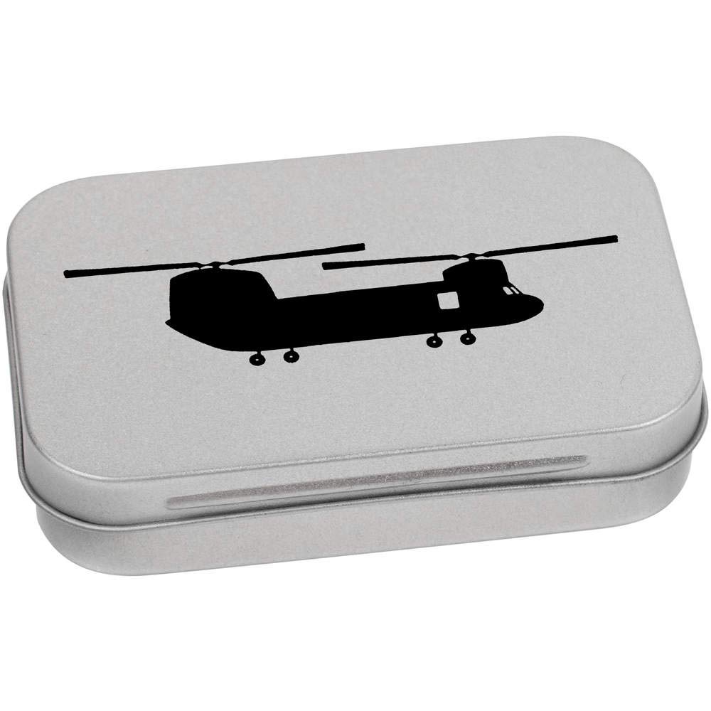 Azeeda 95mm 'Chinook Helicopter' Metal Hinged Tin/Storage Box (TT00126657)
