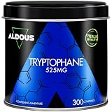L Tryptophane pur 525mg   Tryptophane pour un bon sommeil   300 comprimés pour 10 mois   Dose maximale de repos   Favorise un sommeil profond et améliore l'humeur   Sans excipients   ALDOUS