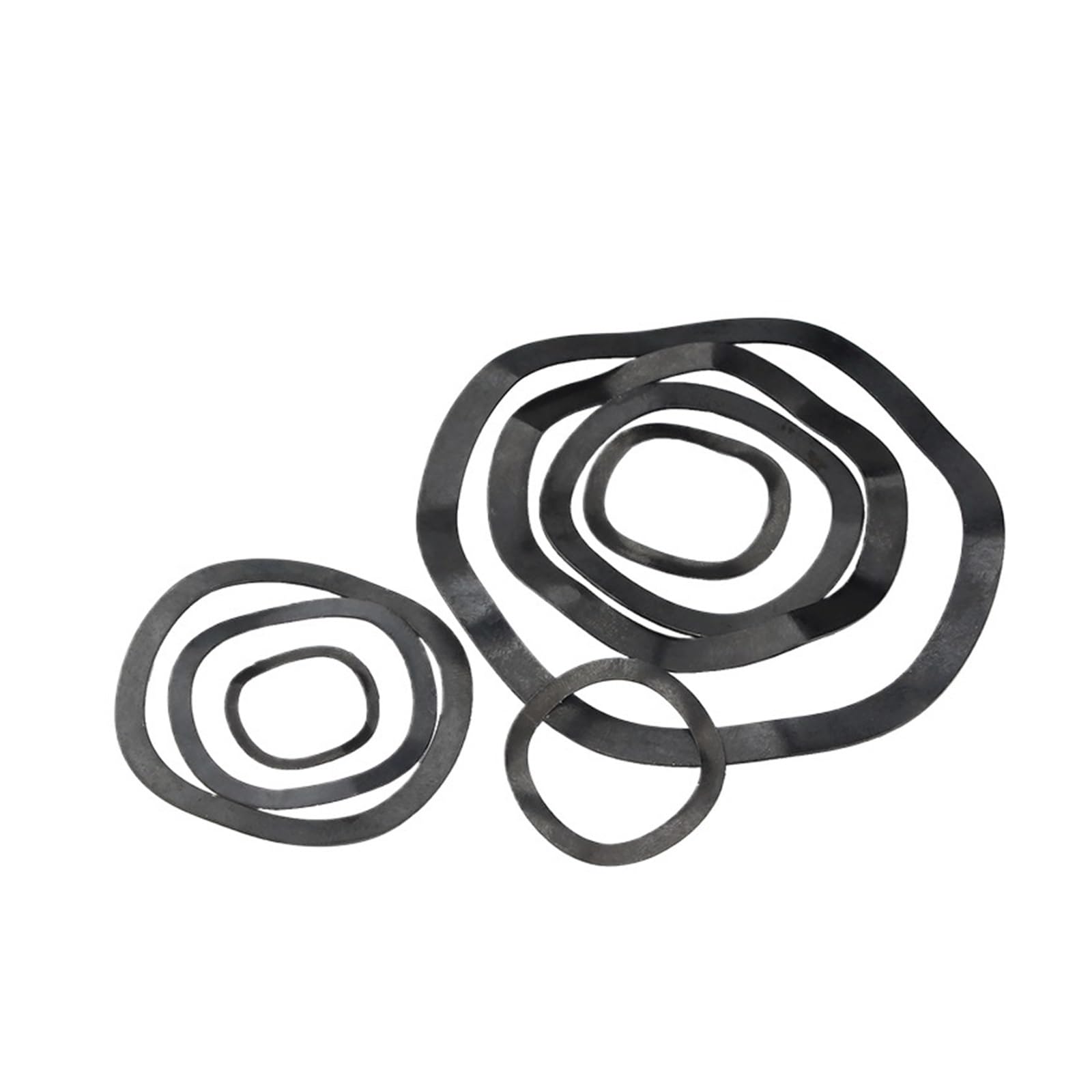 Rondella elastica ondulata in acciaio al carbonio | Rondelle di distribuzione del carico M3-M118 nere: 10/30/50 pezzi(50pcs,M108x118x0.6)