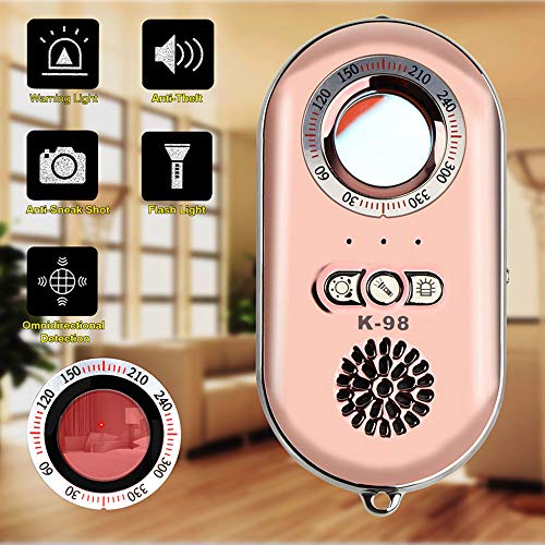 WJLING Anti Spy Hidden Camera Detectors with Built-in Motion Sensor and antitheft Alarms Ultra-Light 3-in-1 Detection and Alert Mechanism with Mini LED Flashlight (Rose Gold)