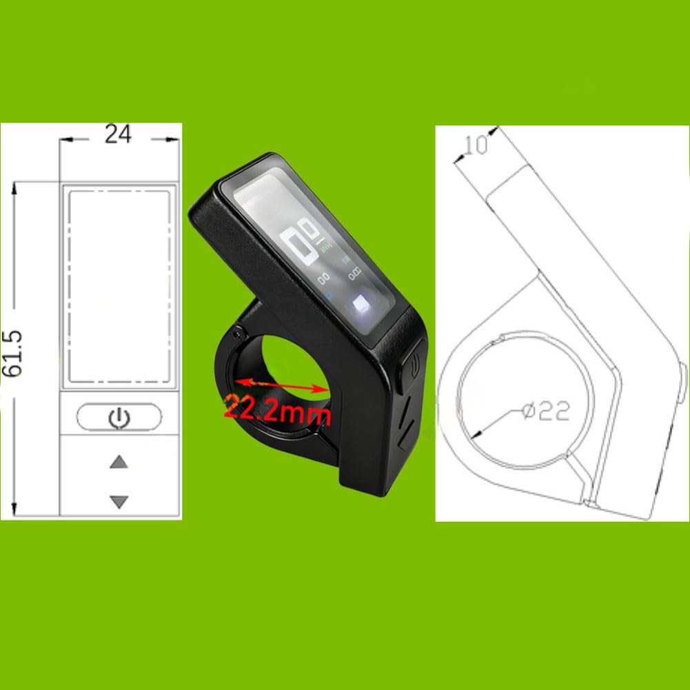 KT TF04 - Pantalla LCD, pantalla TFT a color 24V-48V para bicicleta de montaña eléctrica, enchufe SM5 blanco, cable de 1,8 m, negro