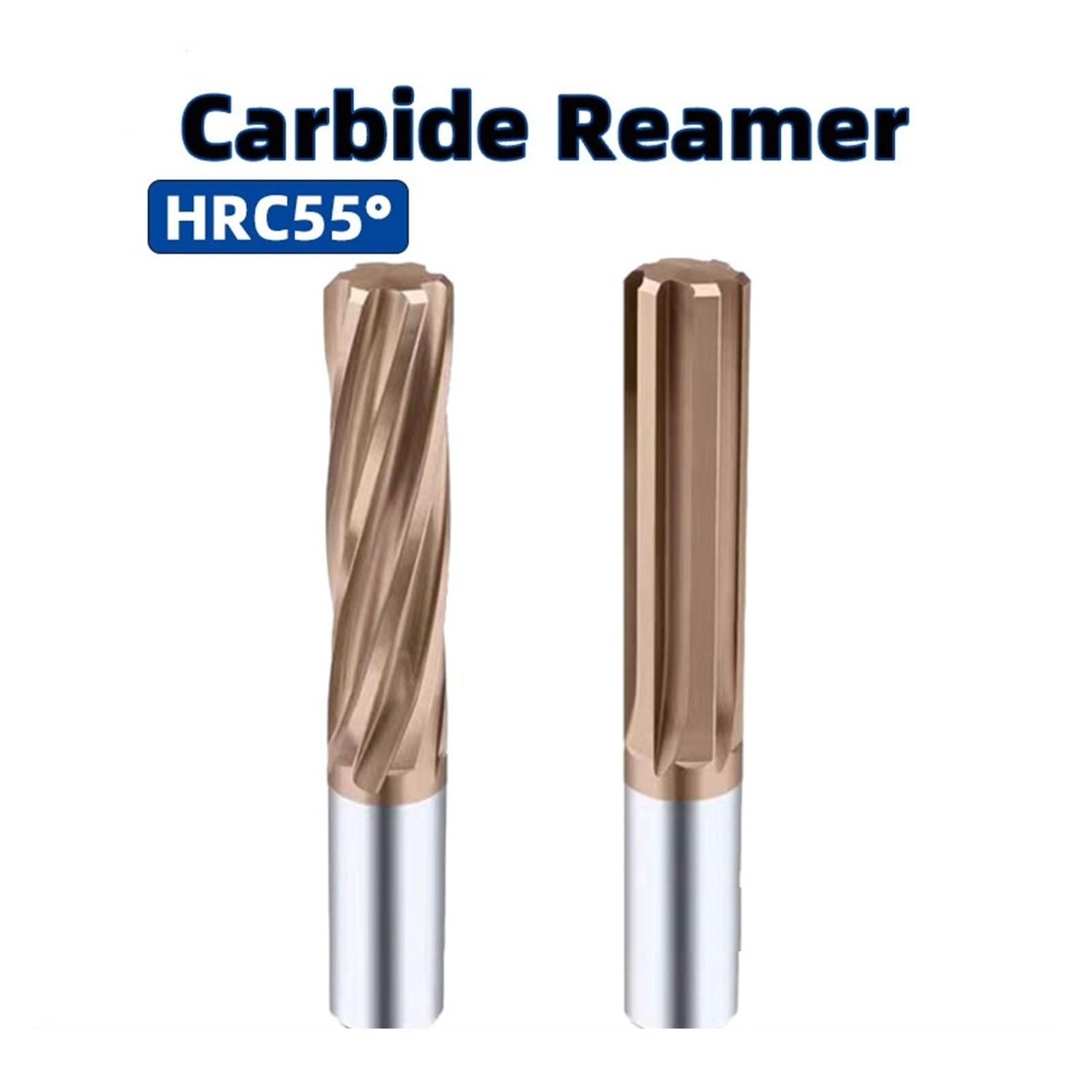 Escariador de carburo 8 mm a 20 con flauta recta recubierta, tolerancia H7, cortador metal acero endurecido, herramienta CNC 6 flautas, 1 unidad(Spiral Flute,20x150)
