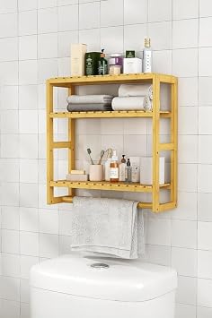 Digithome Bambu Mini 8 Form Organizer Mutfak ve Banyo D zenleyici Ask l  Duvar Raf  Havluluk DB-0028