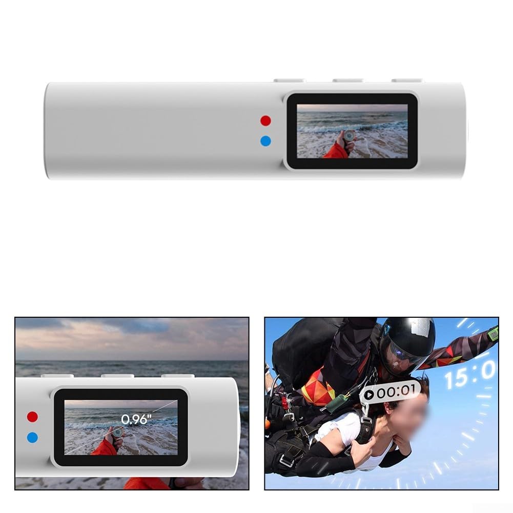 Cámara de video portátil 2K con lente gran angular de 110°, impermeable, WiFi, grabación en bucle, diseño compacto y ligero para aventuras al aire libre y deportes (blanco)