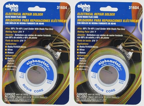 Image of Alpha Fry AT-31604 60-40 Rosin Core Solder (4 Ounces) | Pack of 2