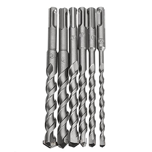 Set di 6 punte per trapano elettrico da 6 a 16 mm, punta in carburo da 160 mm, attacco SDS Plus