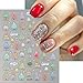 5D Relief Christmas Tree Nail Art Stickers Cute Christmas Nail Stickers for Nail Art Supplies Colorful Bronzing Cartoon Christmas Trees Nail Decals Winter Nail Sticker Self Adhesive Stickers for Nails