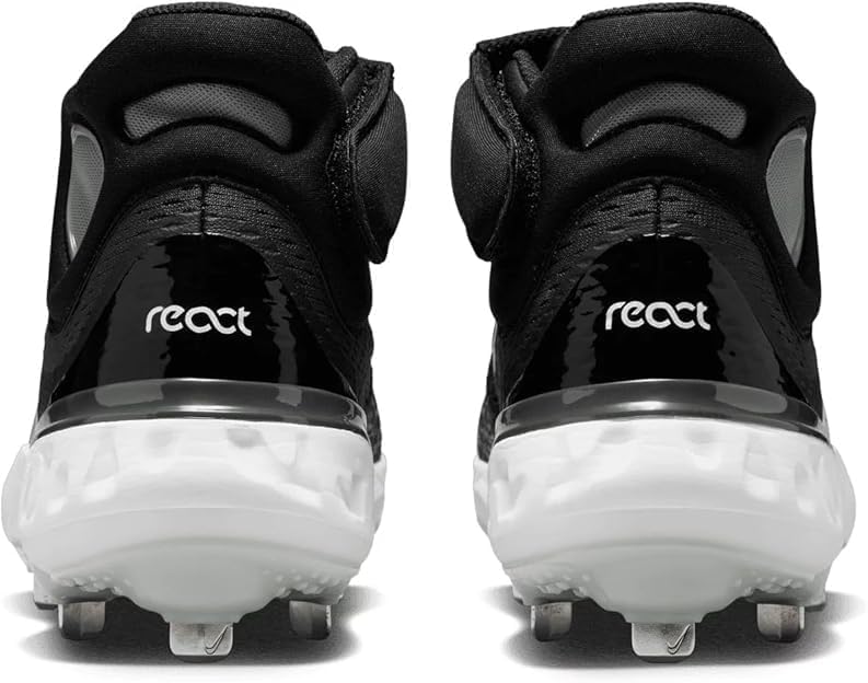 Nike Men's Alpha Huarache Elite 4 Mid Baseball Cleats 'Black Dark Smoke Grey' (DJ6520-011) - Size 7 - Image 6