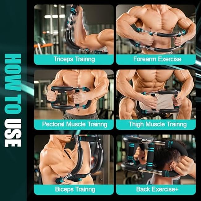 Twister Arm Trainer, 66-110lb Adjustable Forearm Strengthener, Arm & Chest Workout, Home Gym & Portable Equipment, Upper Body Exerciser, Spring Resistance Trainer for Strength Training