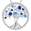 F September Birthstone Blue Sapphire Topaz Necklace