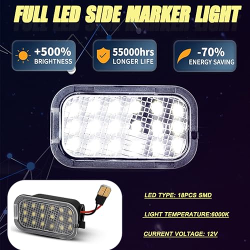 Lámpara LED para espejo lateral Chevy Silverado 2011-2014, Pack de 2 miniatura 5