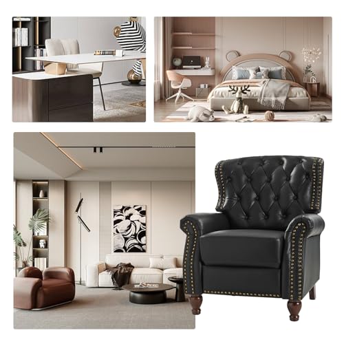 Hulalahomegenuineleatherreclinerchairwithsolidwoodfeetmodernadjustabletuftedpushbackarmchairwrivetdecorationhometheaterseatingsinglerecliningsofaforlivingroomblack Urban Country Home Decor Hulala home genuine leather recliner chair with solid wood feet modern adjustable tufted push back arm chair wrivet decoration home theater seating single reclining sofa for living room black urban country home decor