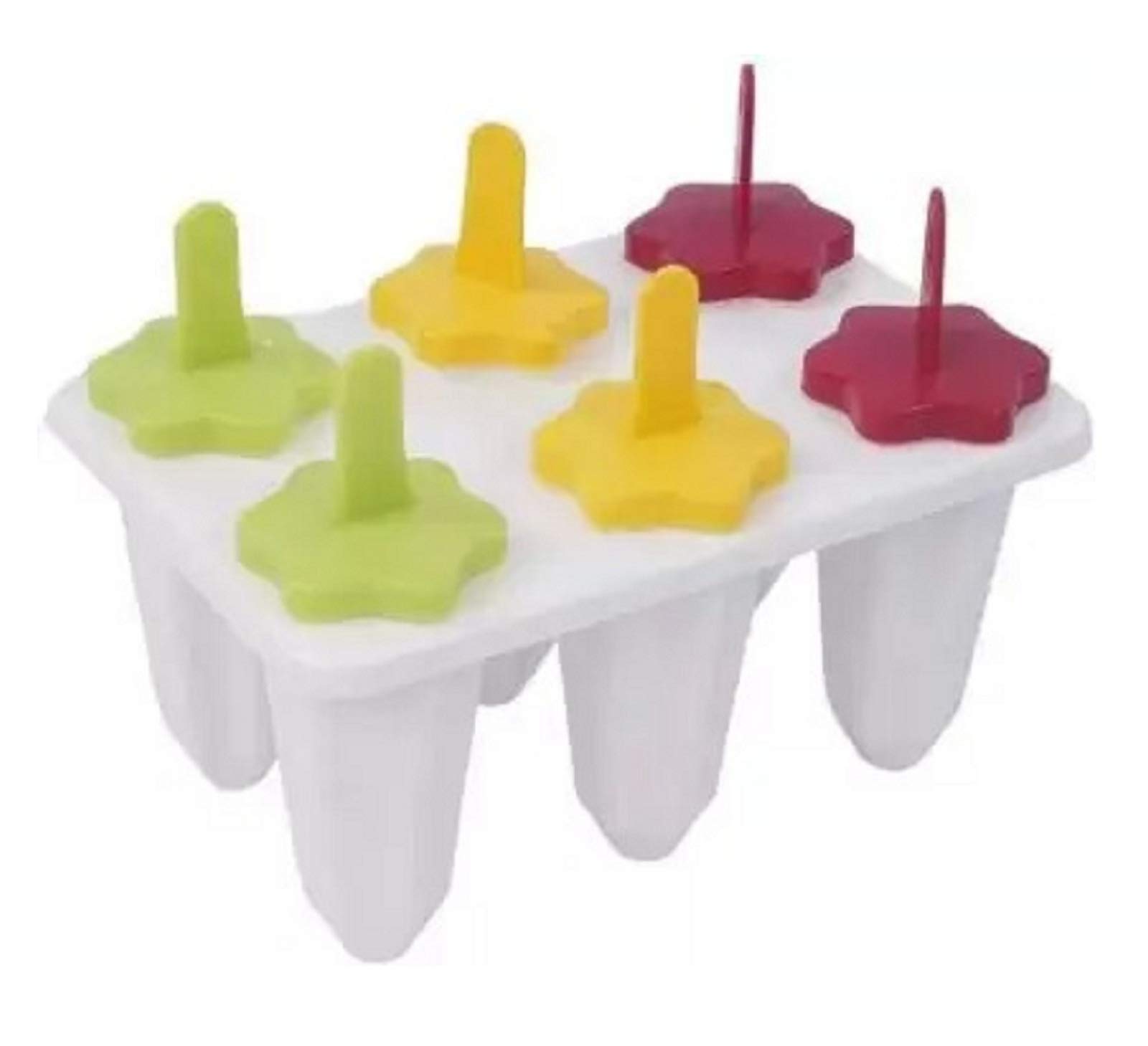 Plastic Ice Cream Candy Kulfi Maker Set 6 Mould ice Stick Trays