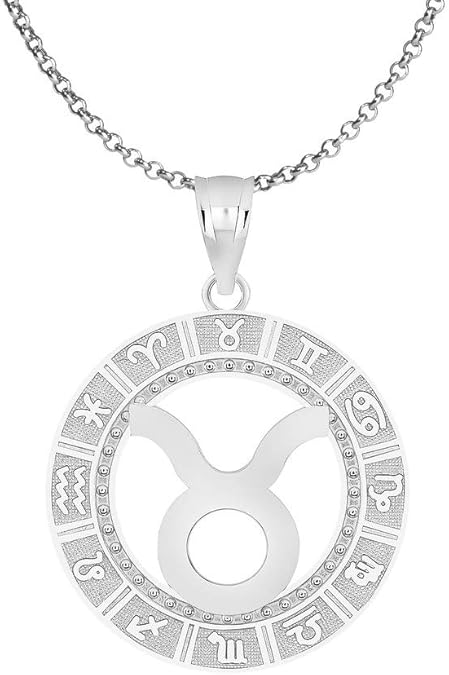Sterling Silver Zodiac Sign Constellation Horoscope Symbol Unisex Men Women Jewlery Pendant Necklace With Chain