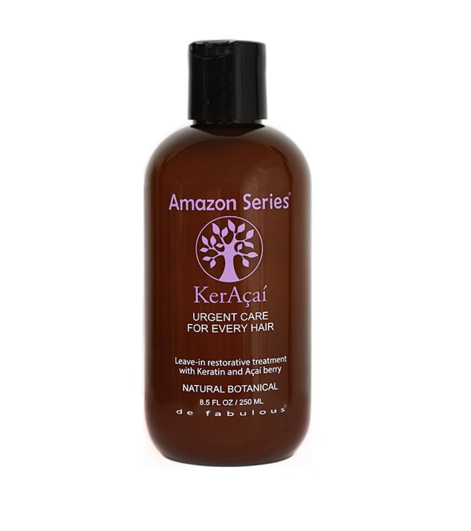 Amazon Series De Fabulous Professional KerAcai Leave In Treatment for Damaged, Frizzy & Dry Hair Antioxidant Complex Repairs Split Ends, Protects Color, For All Hair Types, Pro & Home Use, 250ml