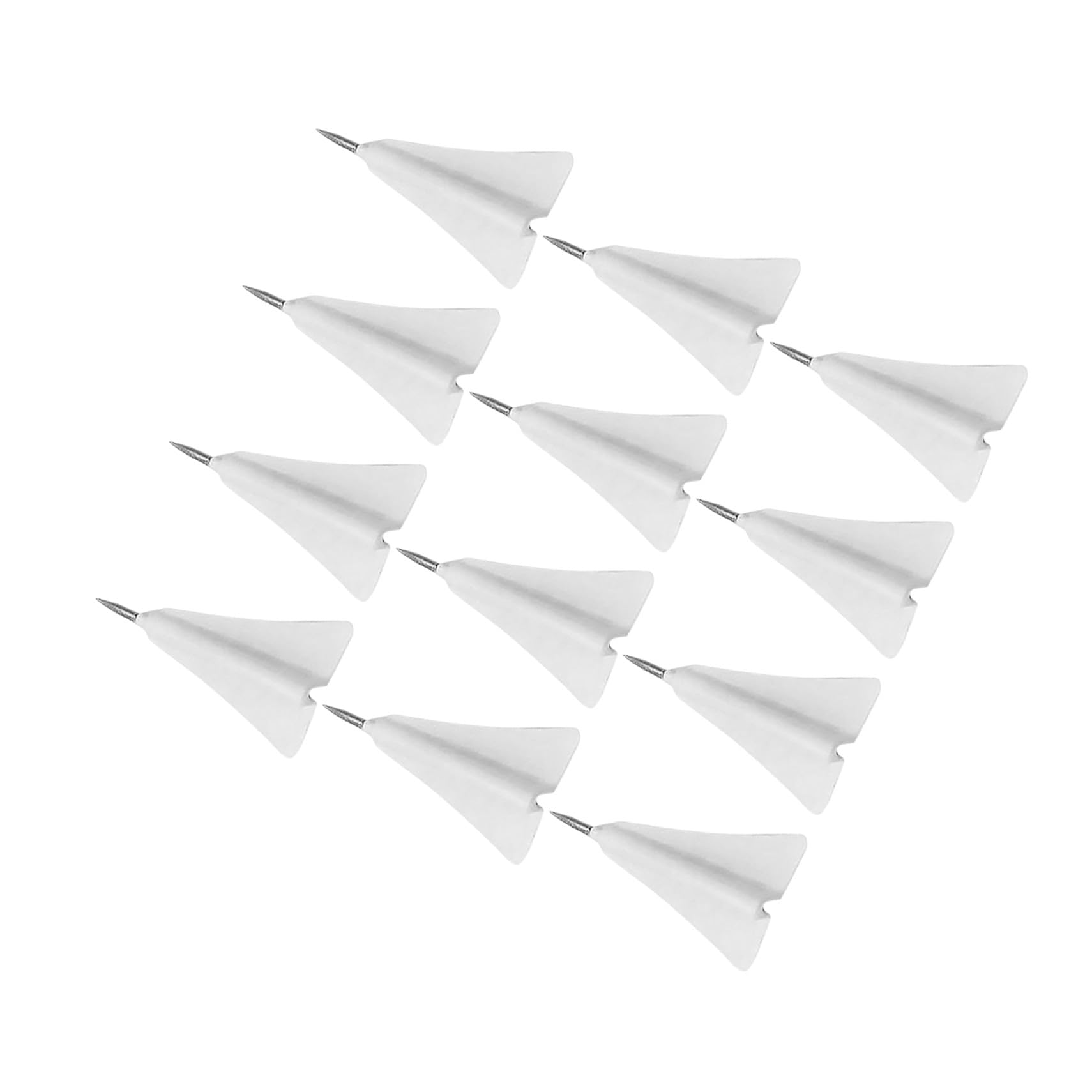 DOITOOL Chinchetas Multifunción Fáciles de Usar y Almacenar Delicadas de Avión en Color Blanco, Hechas de Abs y Acero Pack de 12 Piezas Ideales para Tiras de Corcho y Papelería