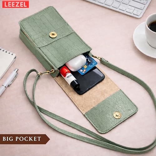 Image of LEEZEL Women's Girls Wallet Sling Bag for Mobile Cell Phone Holder