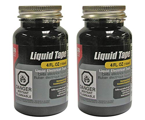 Gardner Bender LTB-400 Liquid Electrical Tape, Easy-on, Waterproof, Indoor/Outdoor Use, 4 Oz. Jar, Black (2-(Pack))