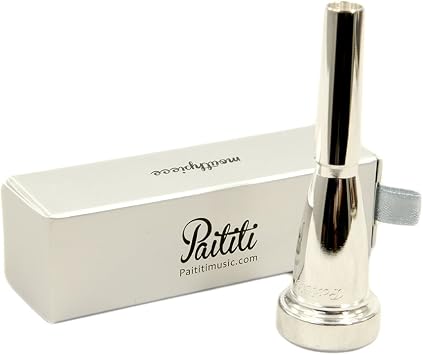 Paititi Bb البوق قطعة الفم 1C نغمة غنية مطلية بالفضة