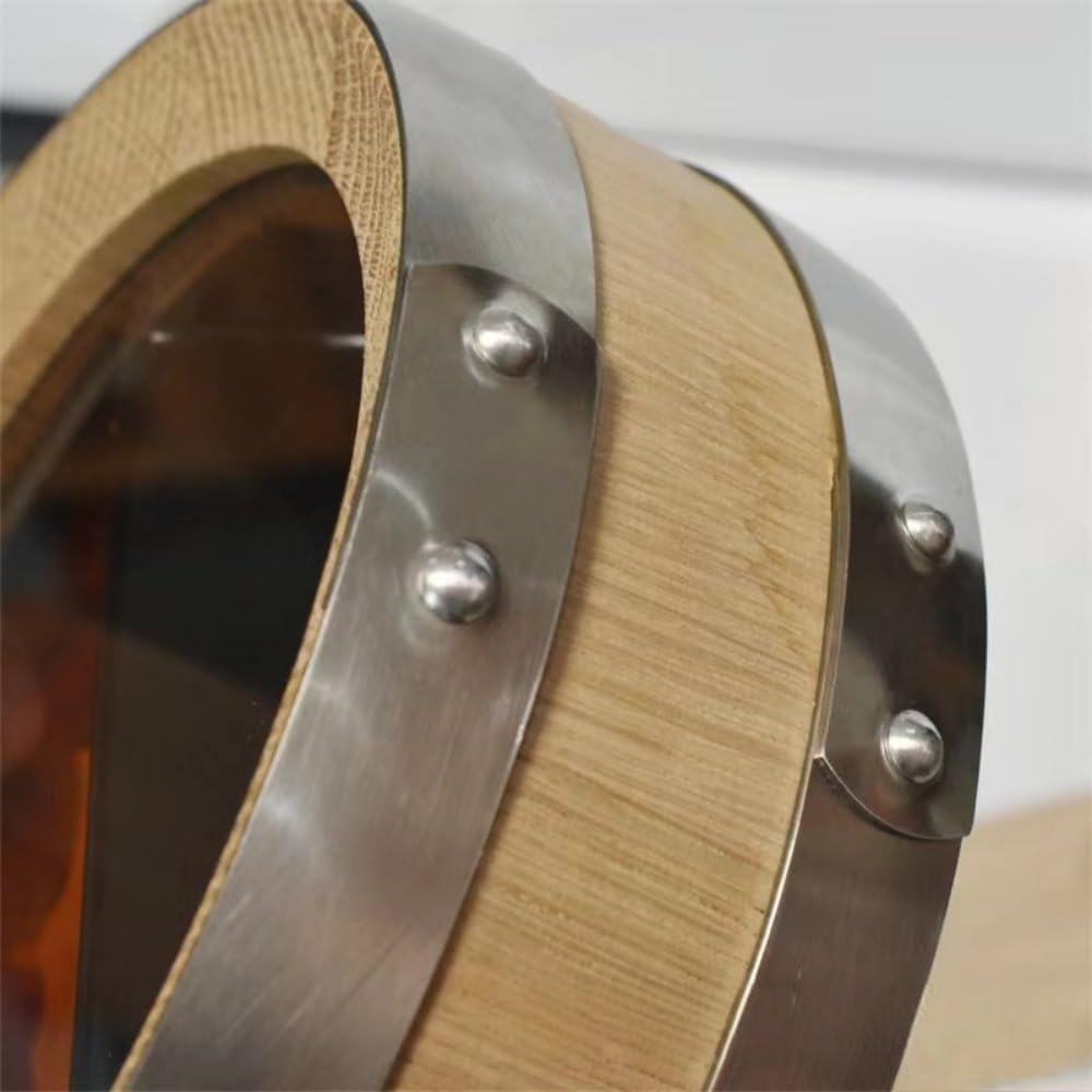 AOUDNミニオーク樽 ウイスキー樽 透明ガラス 木製の貯蔵容器ワイン樽