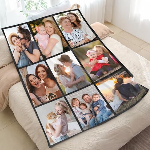 Image of inkArts Custom Blanket with Photo, Personalized Blanket, Customized Photo Blankets, Customizable Picture Blankets, Anniversary Photo Gifts for Women Men Her Him Mom Dad Baby Kid Family Pet