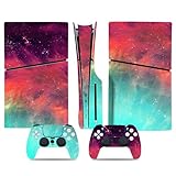 Skin Sticker Compatible with PS5 Slim Console, Vinyl Decal Protective Cover Wrap for Disc Edition Wireless Controller