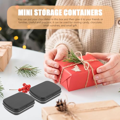 Image of LALAFINA 10 Pcs Mini Metal Hinged Tin Box Portable Storage Container Kit with Lids, Empty Craft Containers for Diy Use, Home Organizer