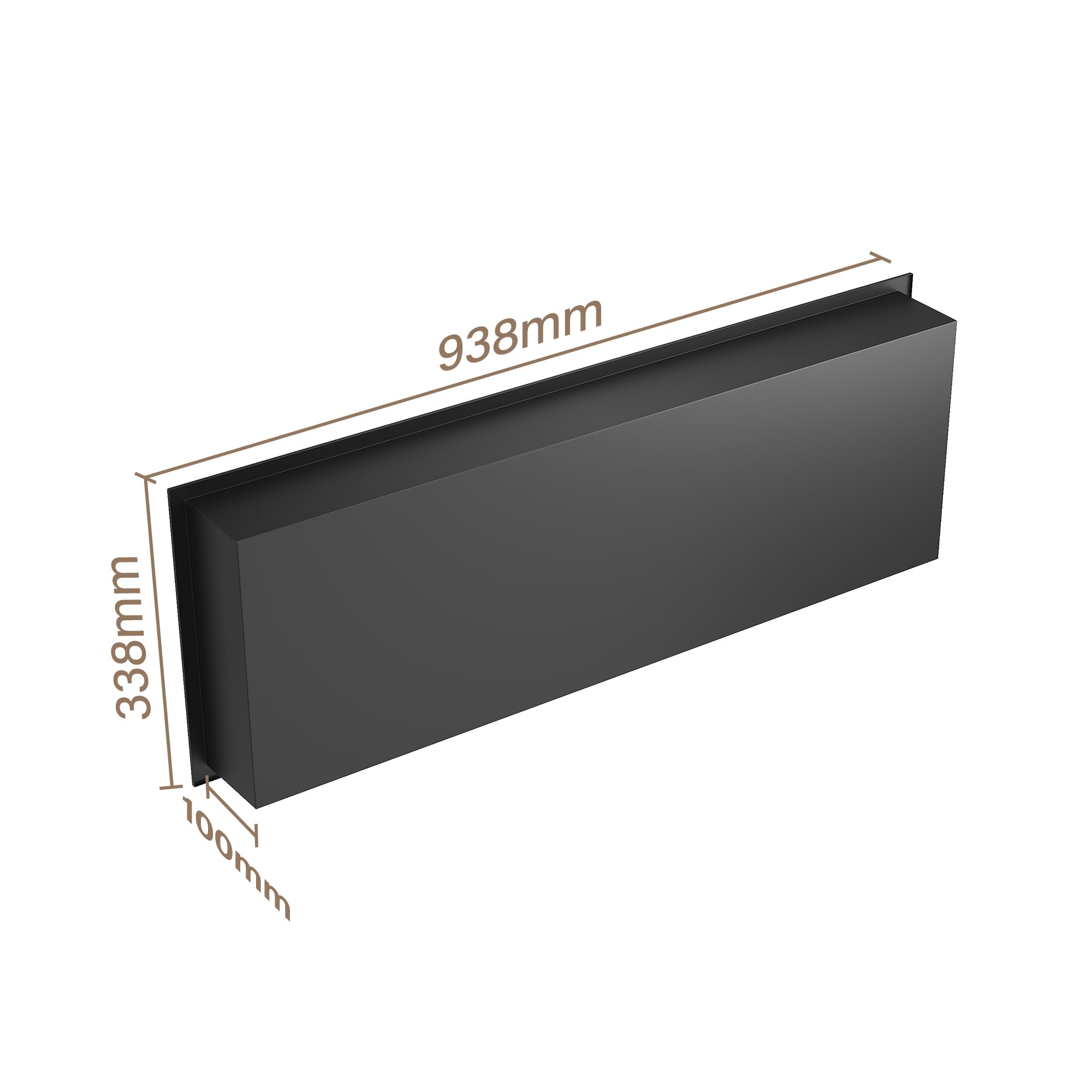 SIRHONA Nicchia da bagno, cuccia da doccia a incasso in acciaio inox, elementi di stoccaggio per la doccia in bagno, 90 x 30 cm, colore: Nero