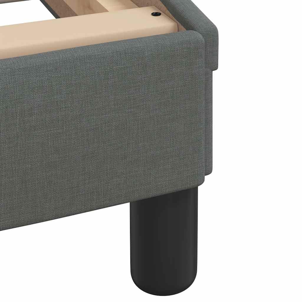 vidaXL Rama łóżka z LED bez materaca Ciemnoszara 140x190 cm Tkanina