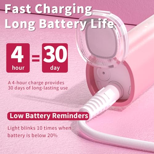 Image of Seago Electric Toothbrush, Rechargeable Electric Toothbrush with 2 Brush Heads, 40,000 VPM, 5 Cleaning Modes with Teeth Whitening, 30 Day Battery Life - Ideal for Adults and Children, SG-2303