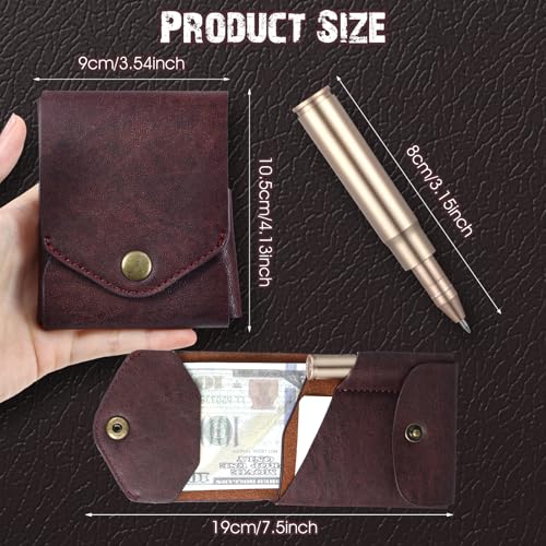 The Conan Wallet Multifunctional Compact Wallet for Men, Slim Minimalist Bifold Wallet with Pen Slot, Portable Handmade Leather Flat Banknote Storage for Daily or Travel2