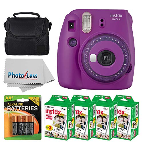 Fujifilm instax Mini 9 Instant Film Camera (Purple with Clear Accents) + Fujifilm
