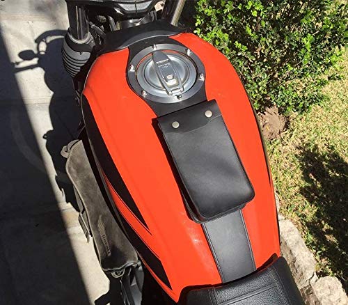 Correa de depósito Ducati Scrambler 400 800 cuero negro protector tanque 2