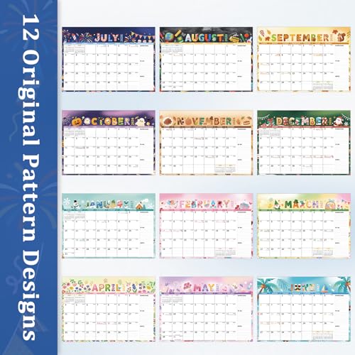 Image of Ospelelf 2026-2027 Calendar Magnetic Desk Wall Desktop Monthly Planner Use July 2026 to December 2027 Large To Do Pad with Plastic Cover for Office 17 inch X 12 inch Season