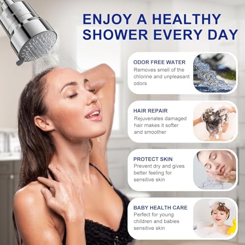 Image of Multi-Spray Shower Head Filter: 3 Modes, Hard Water & Chlorine Removal, Anti-Hair Fall, Lime Scale Solution, Silver Finish