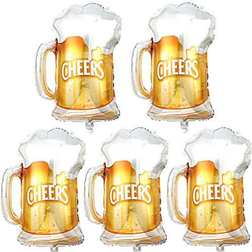 Feelairy Globos de plástico para botella de vino, decoración, 5 unidades, globos gigantes de cerveza, helio, botellas de vino, globos de cerveza, decoración para adultos, cumpleaños, bodas, fiestas