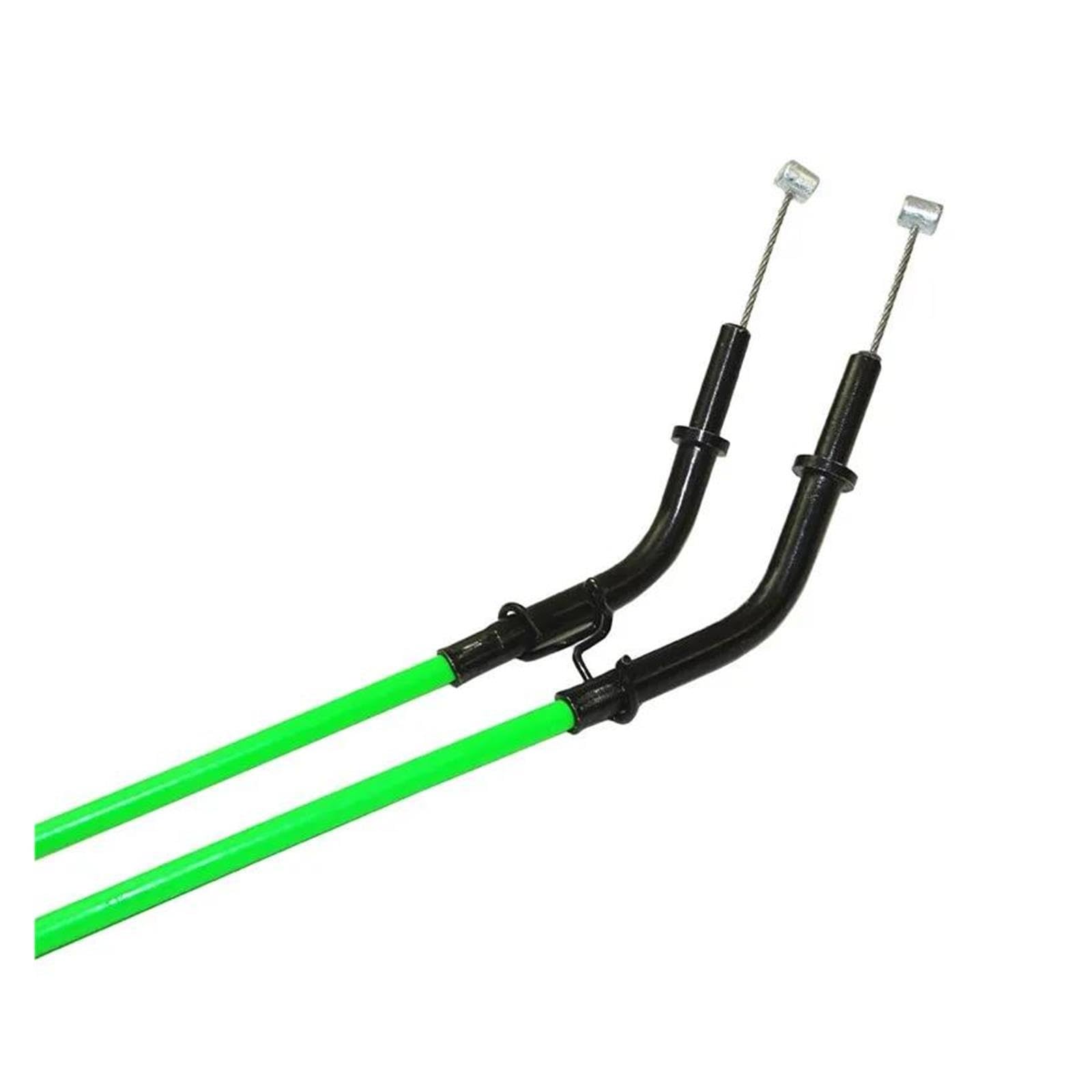 Cavo Acceleratore In Acciaio Per Kawasaki Z1000 Z 1000 ABS 2014 2015 2016 (2 Pezzi)(Green)