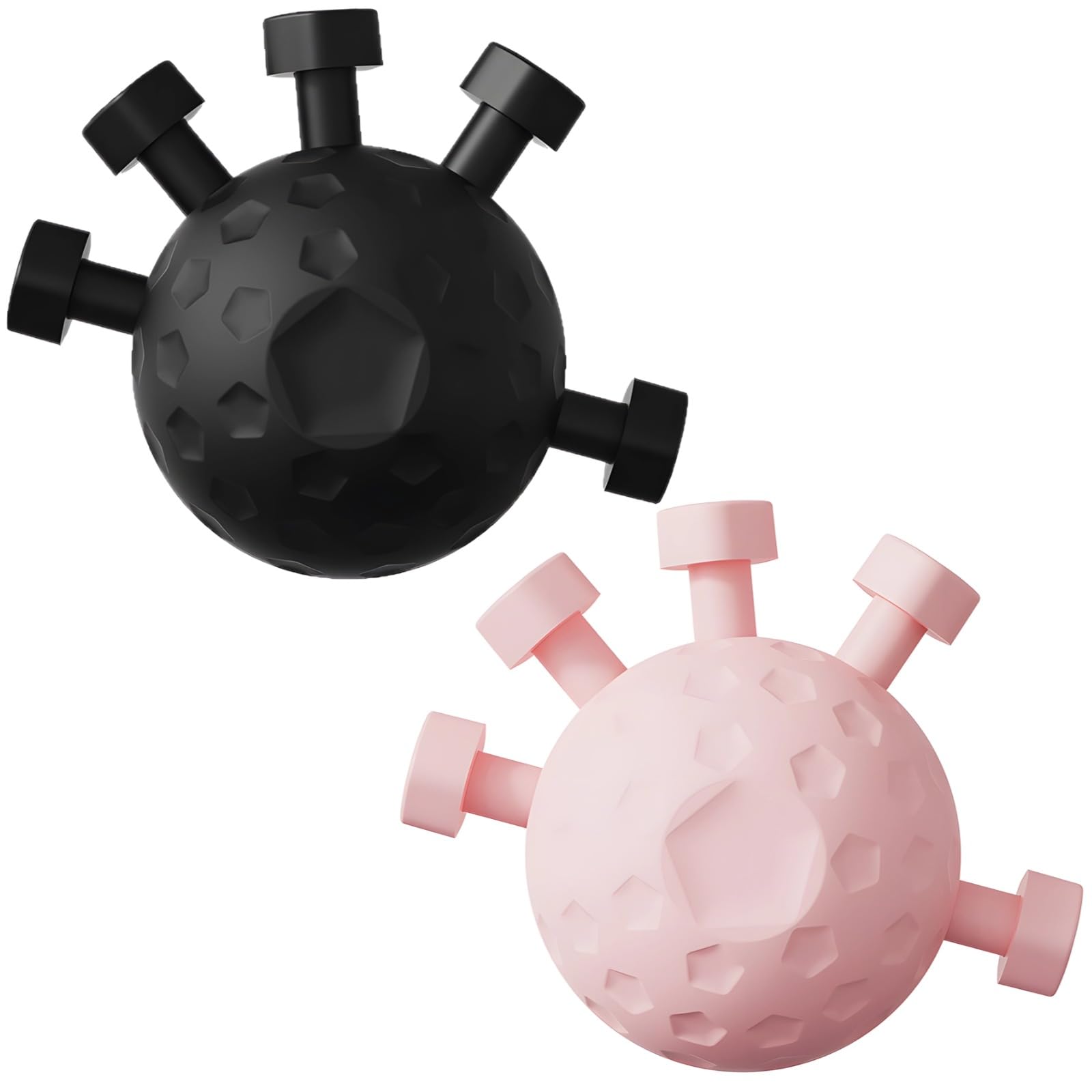 2 Stk. Fingerkrafttrainer, Finger-Workout-Ball zur Handkräftigung, Finger-Extension-Trainer für Grifftraining, Schwarz und Pink