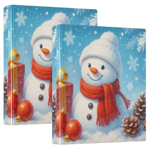 Classeur à anneaux en D avec poches décoratif pour l'école et grand classeur imprimé de Noël