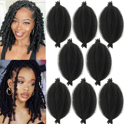 Springy Afro Twist Hair 8 Packs 8 Inch Marley Twist Braiding Hair Pre-Separated Wrapping Hair for...