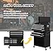 Yaciente 8-Drawer Rolling Tool Chest, High Capacity Removable Tool Storage Cabinet, Detachable Toolbox with Lock for Garage Warehouse and Tool Room (Black)