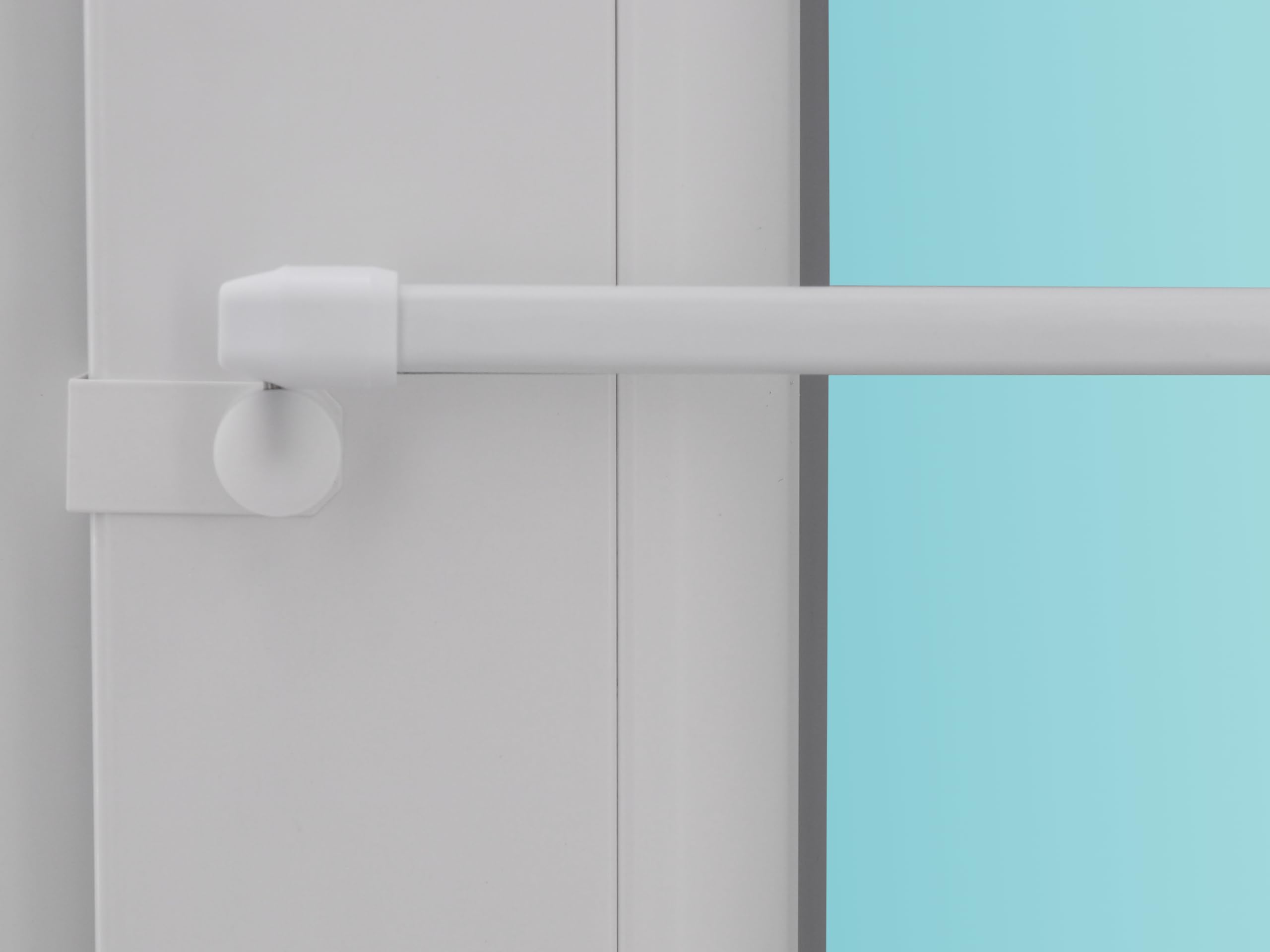 Gardinenstange/Vitragestange "Easy", weiß, ausziehbar, inkl. Fensterhaken/Befestigung für einen Klemmbereich (Fensterdicke) von 15-20 mm, Befestigung oben oder seitlich am Fenster (80-100cm)